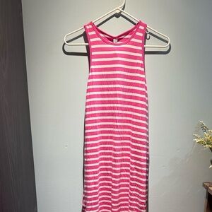 Only Pink and White Striped Maxi Dress